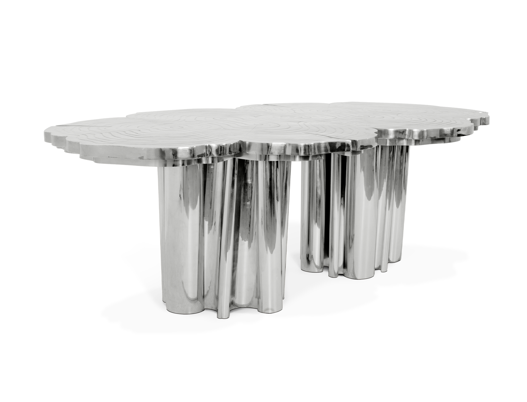 Artisan Inox Steel Dining Table | Dimensions: W 350 cm