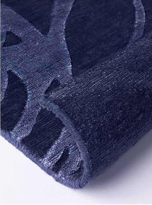 Modern Hand-Knotted Blue Rug