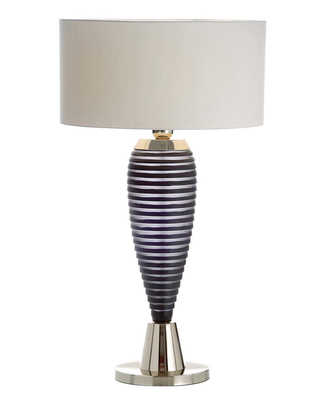 Soft Gold Black and Clear Crystal Table Lamp