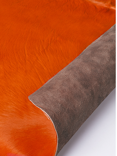 Orange Natural Cowhide ☞ Size: 200 x 240 cm