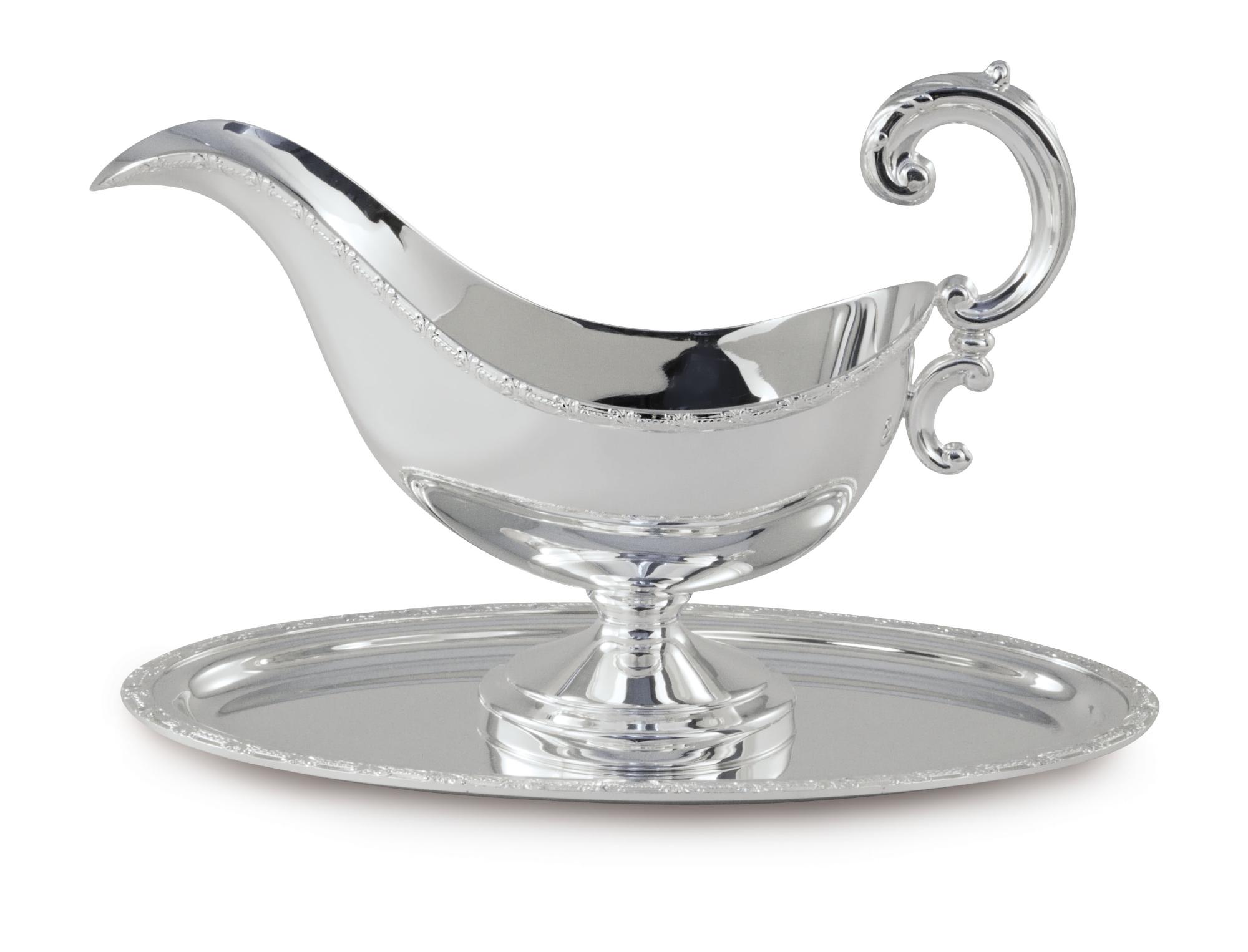 Silver Gravy Boat with Saucer