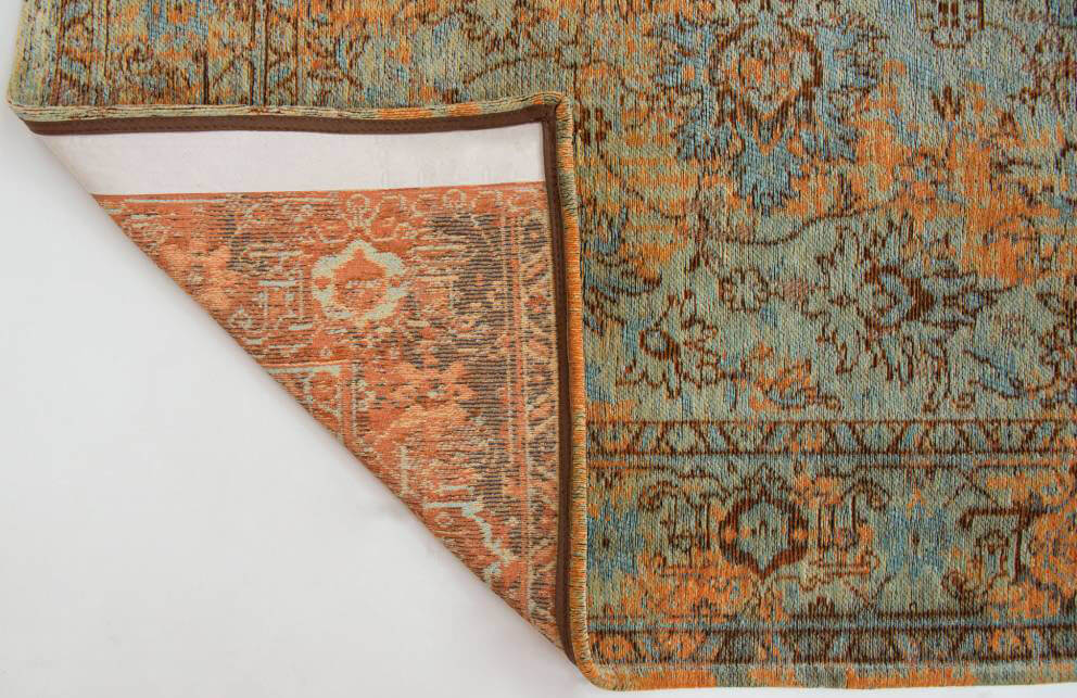 Blue Orange Bright Persian Vintage Rug ☞ Size: 170 x 240 cm
