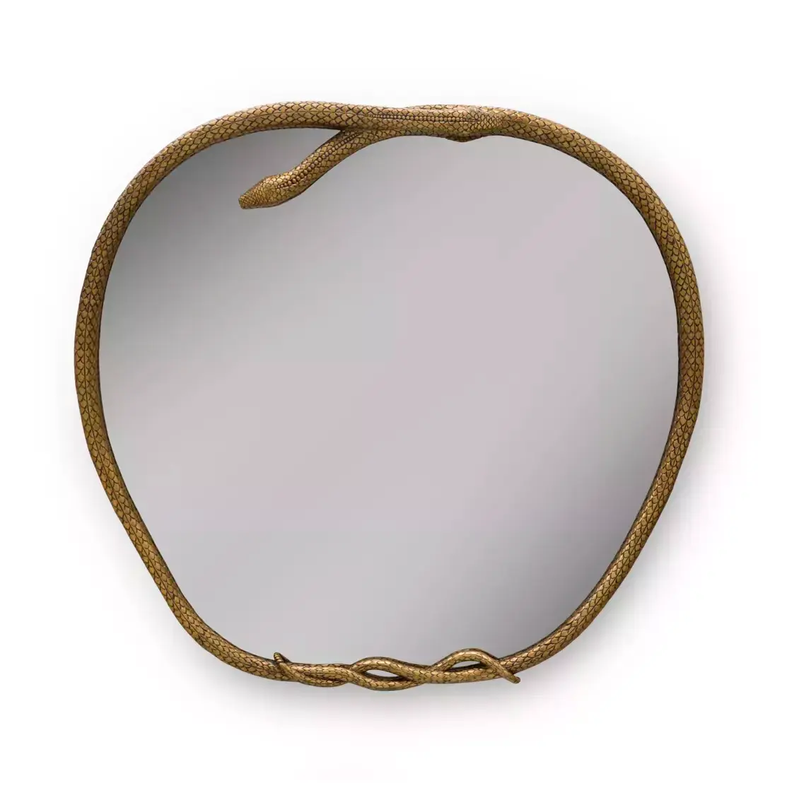 Serpentine Apple-Shaped Wall Mirror