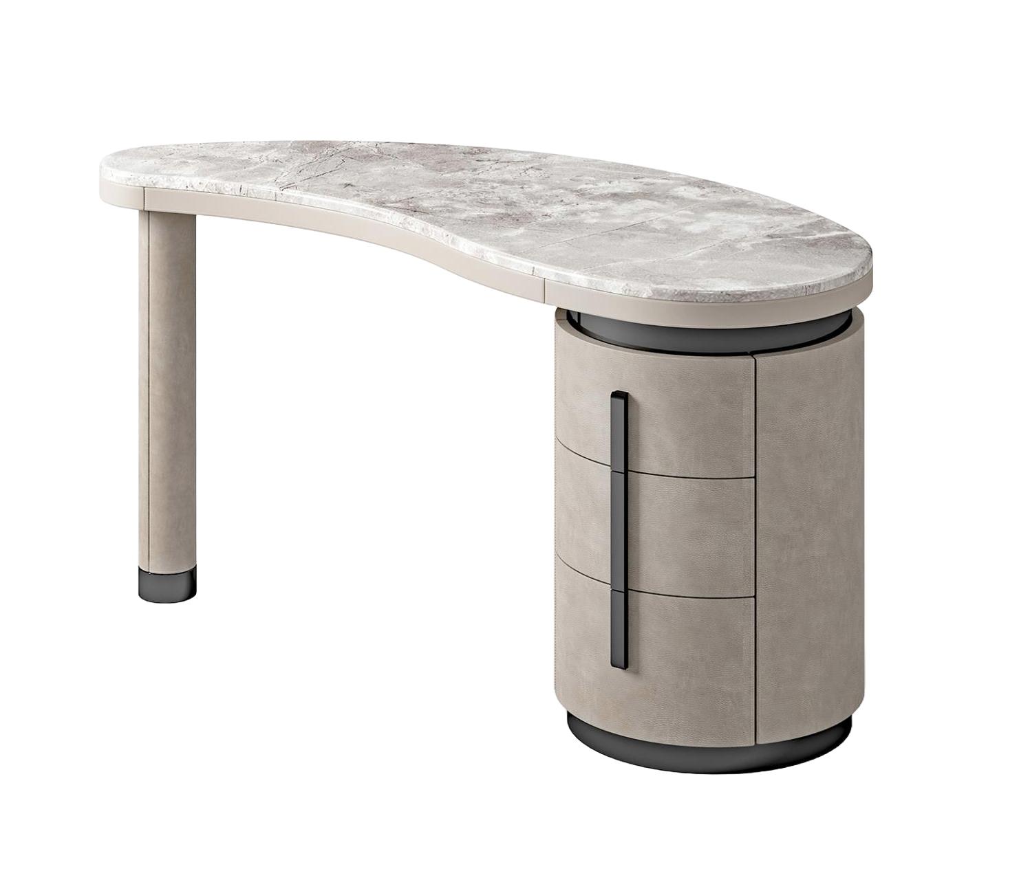 Marble & Leather Dressing Table
