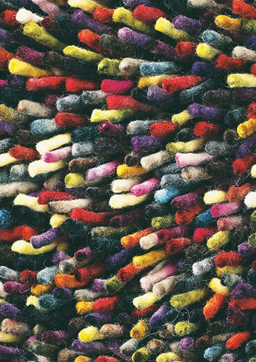 Felted Wool Multi Color Shaggy Rug Rocks 70415 | Size: 200 x 300 cm