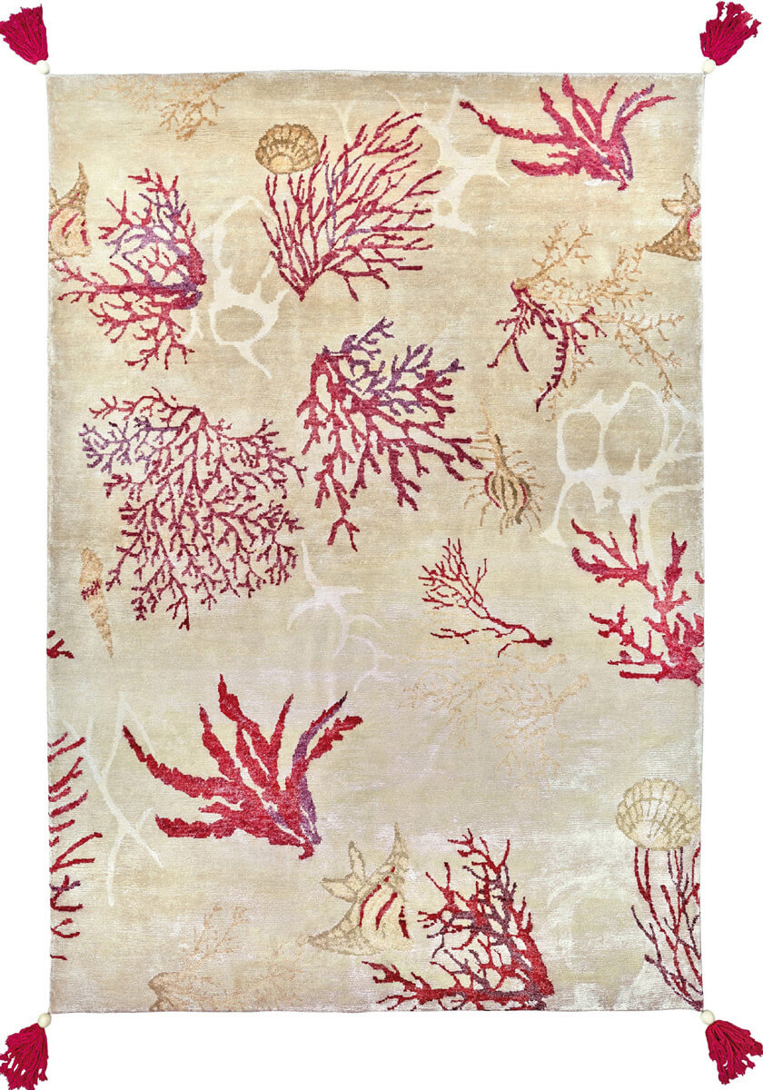 Corals Bamboo Silk Rug