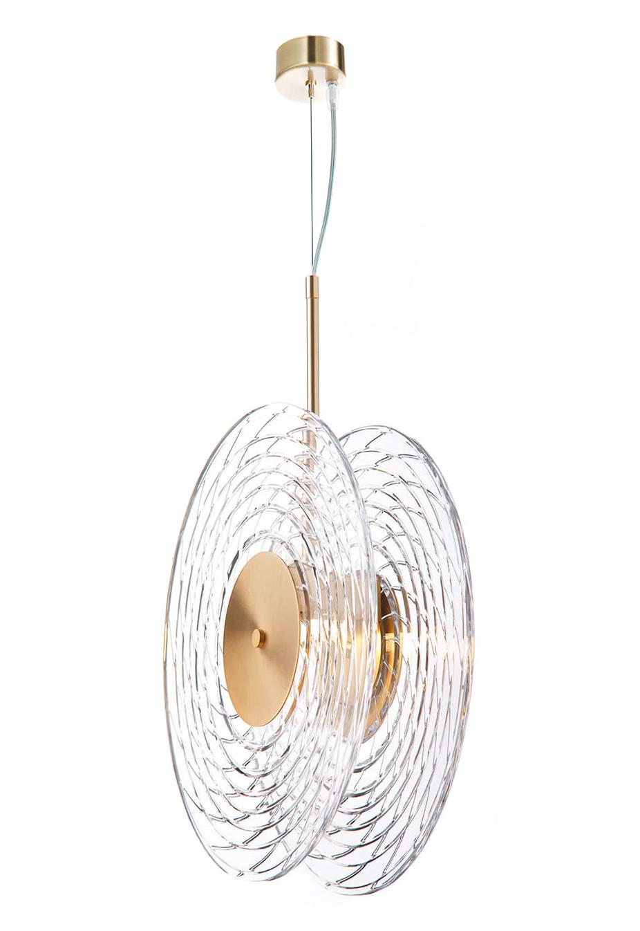 Ripple Double Crystal Disc Pendant