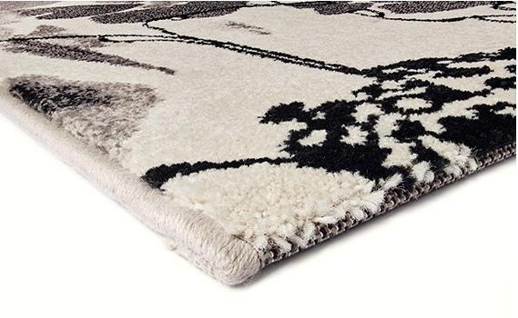 Grey / Beige Heat-Set Floral Rug