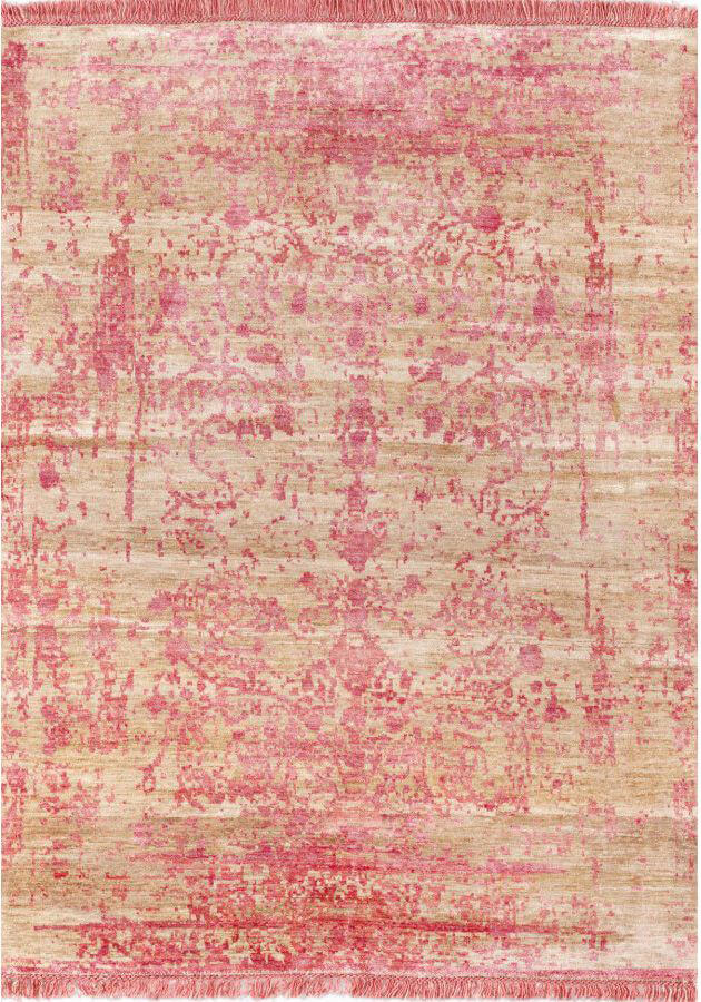 Hand Knotted Bamboo Silk Pink Rug Dolcevita