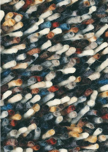 Felted Wool Multi Color Shag Rug Rocks 70405