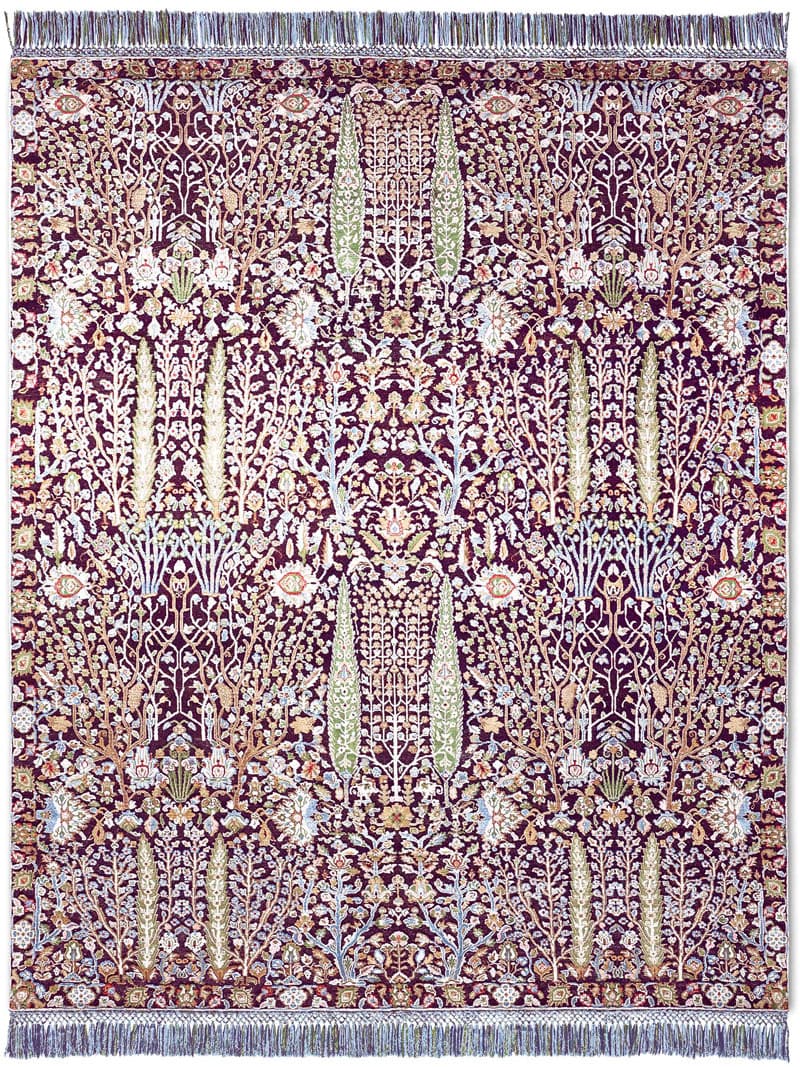 Pine Garden Purple Luxury Rug