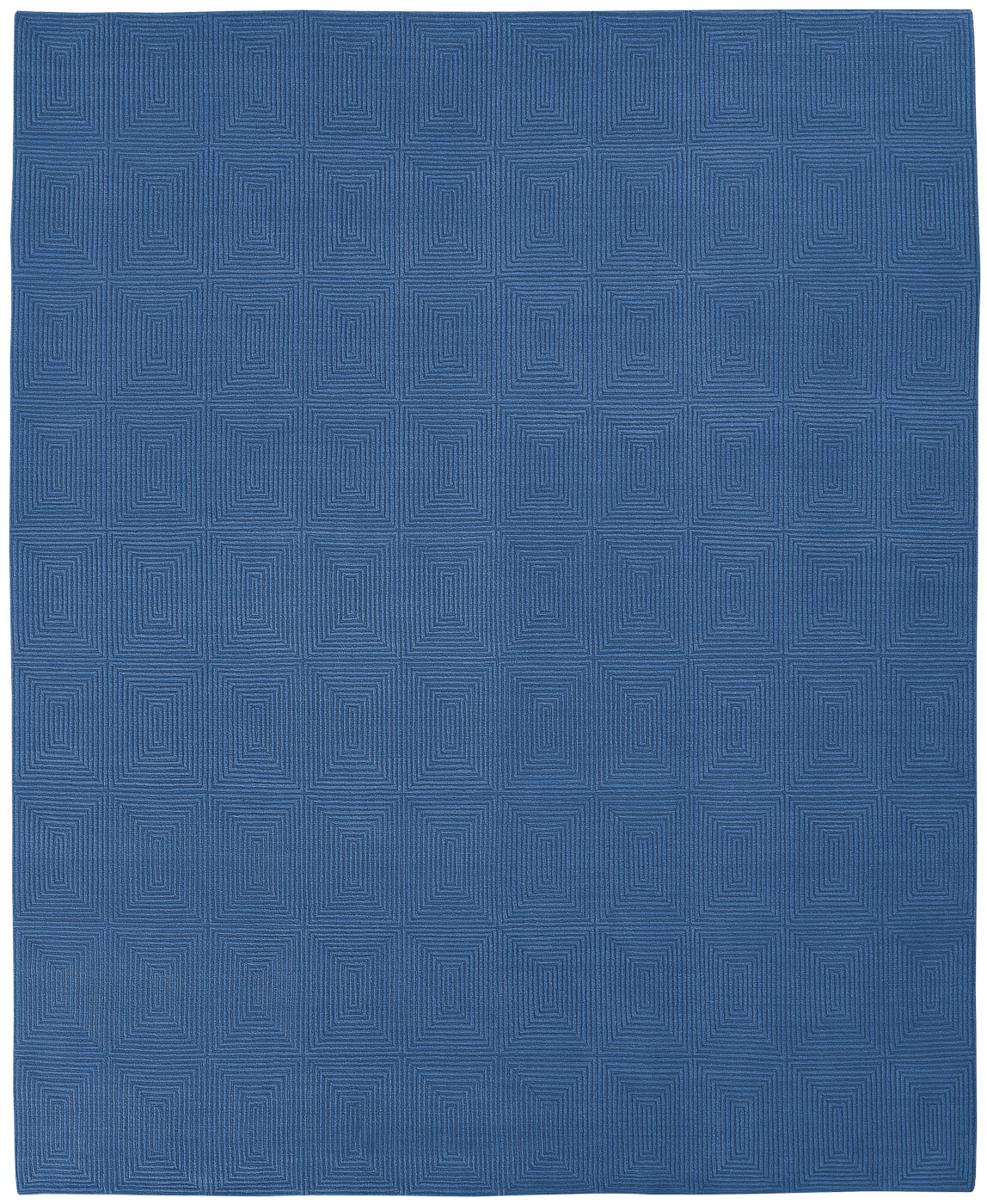 Deep Square Blue Rug