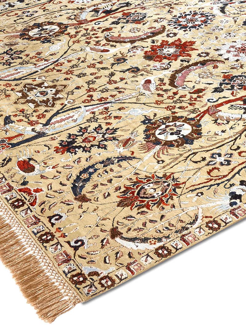 Kerman Yellow Handmade Luxury Rug