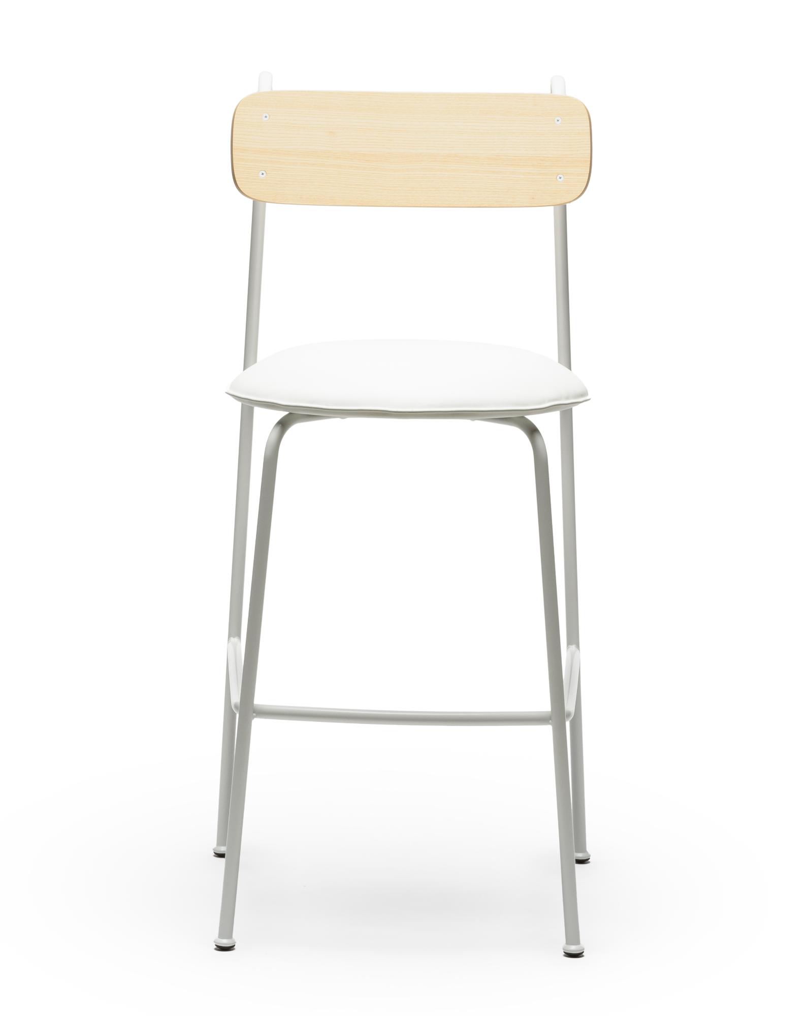 Lena White Ash Wood Bar Chair