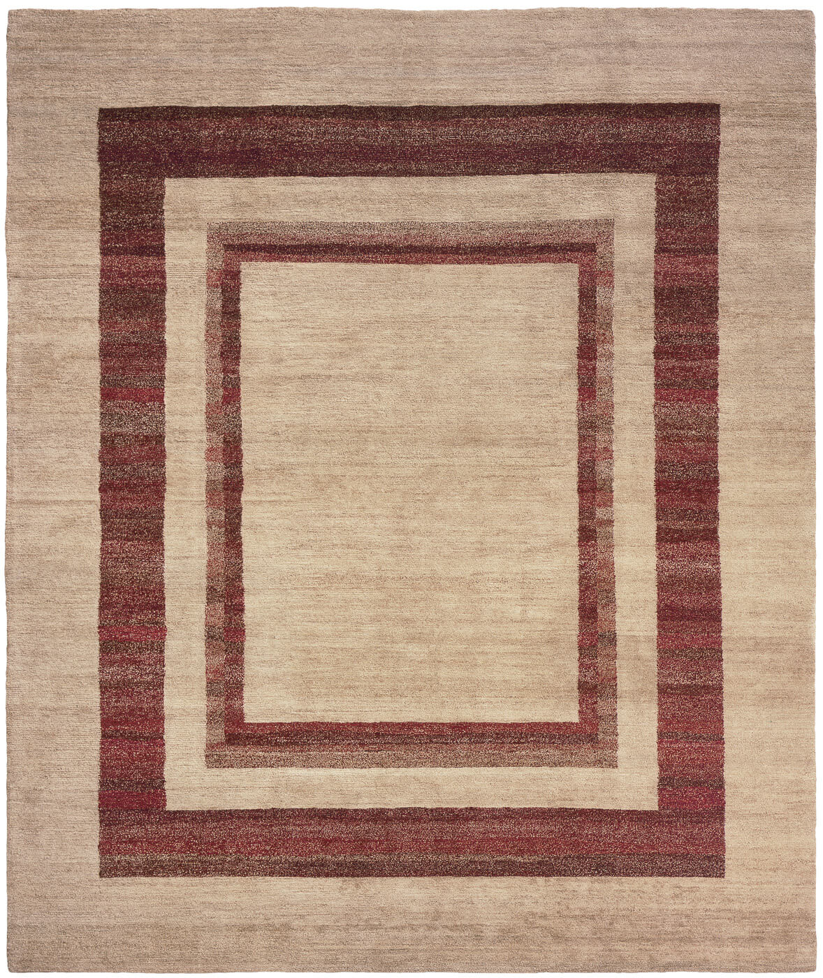 Mauro Triple Border Red Rug