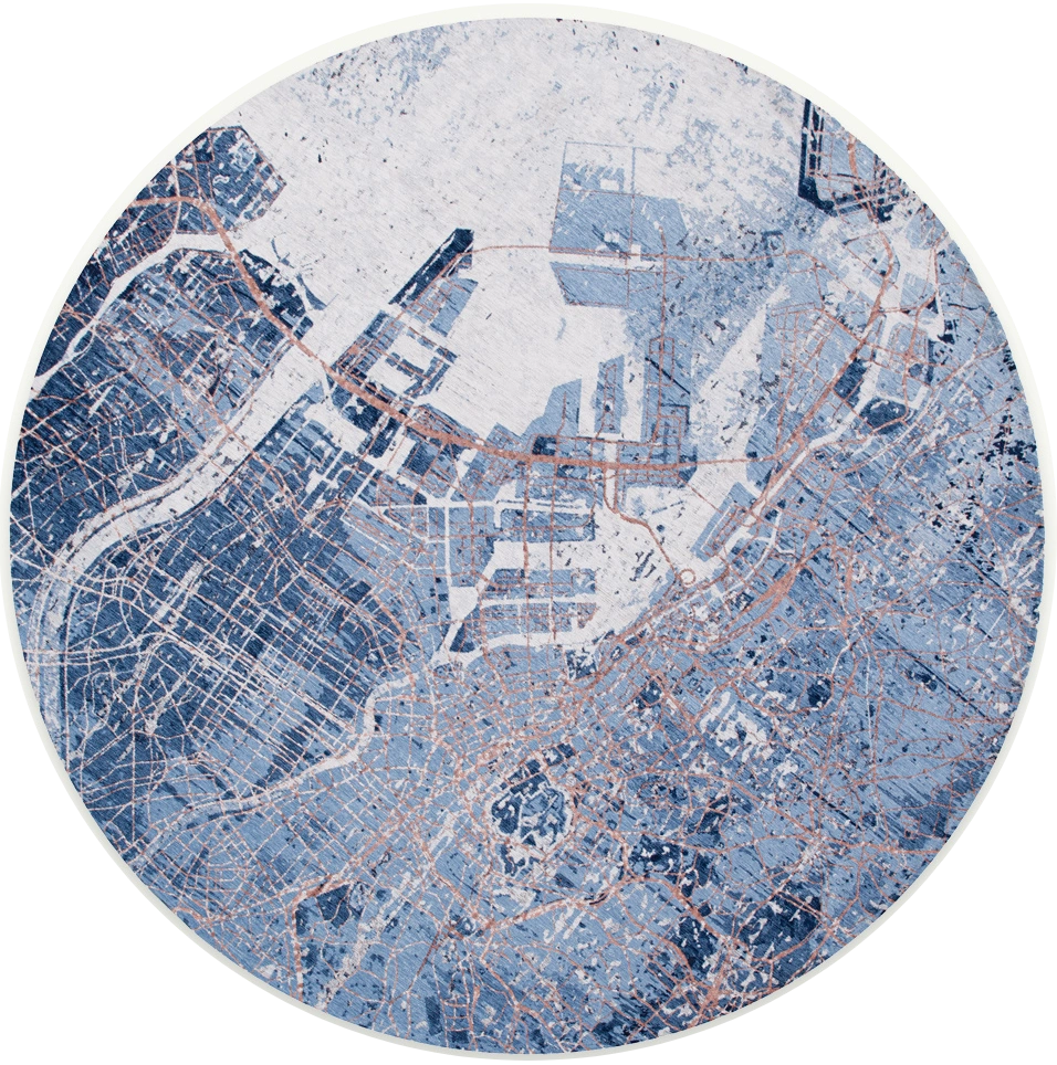 Conductive Blue 9314 Round Rug