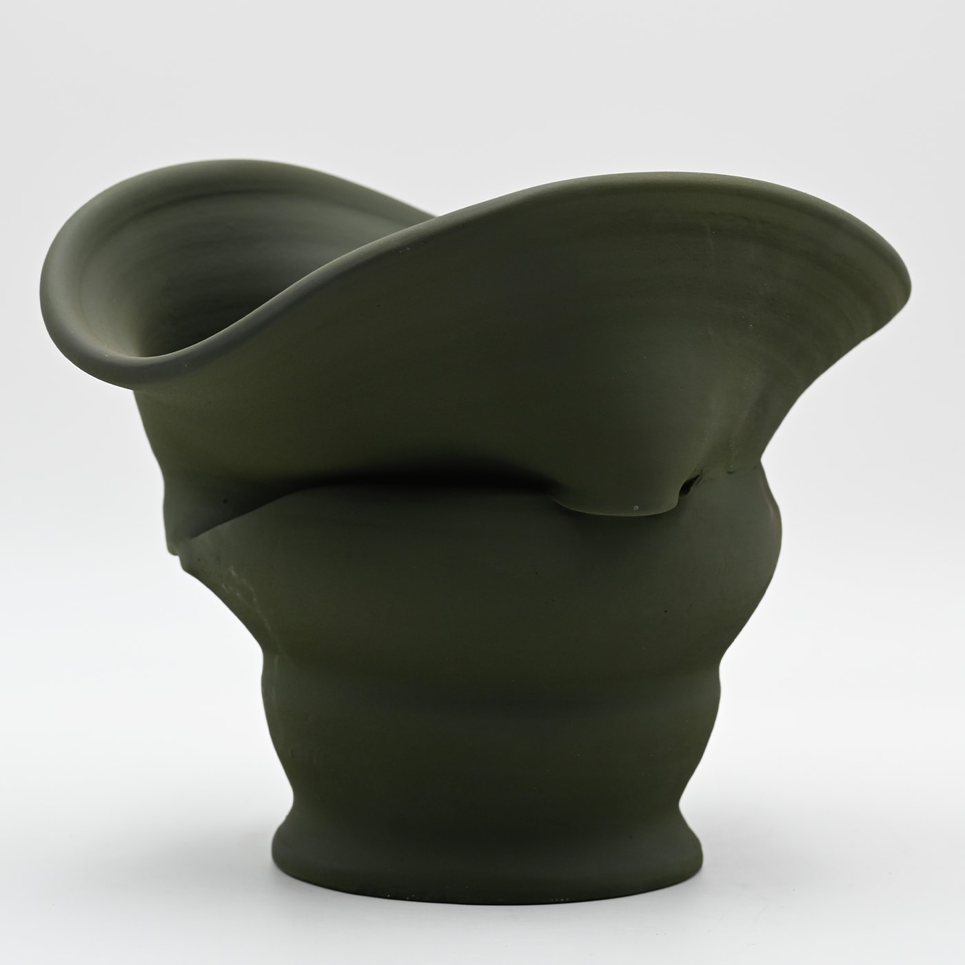 Artisan Vibrance Green Sculpted Vase