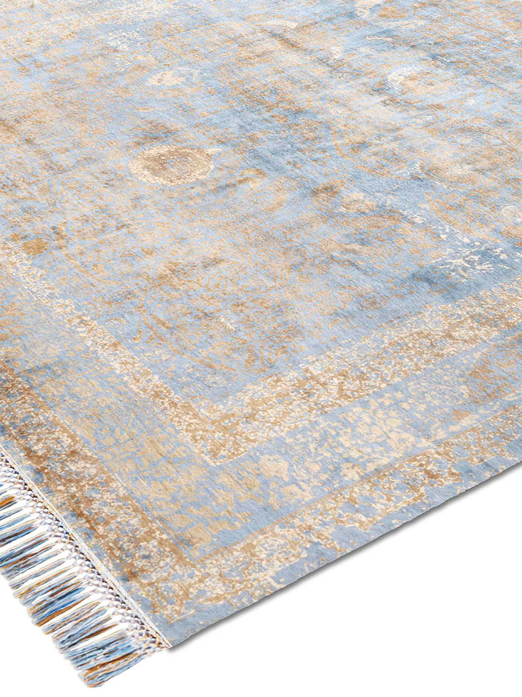 Gold / Blue Luxury Rug