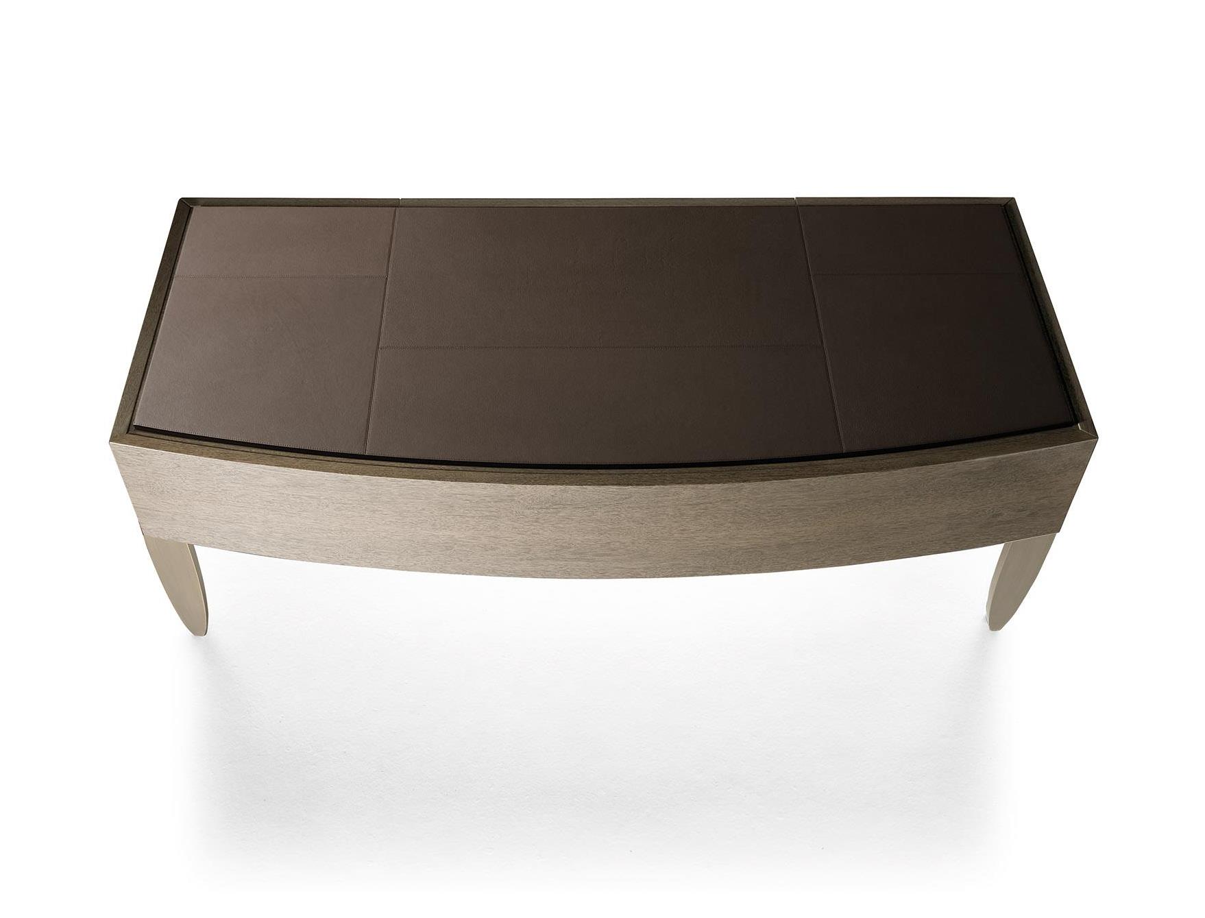 Leather-Top Desk with Bronze Legs