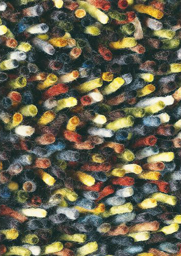 Felted Wool Multi Coloured Shaggy Rug Rocks 70407