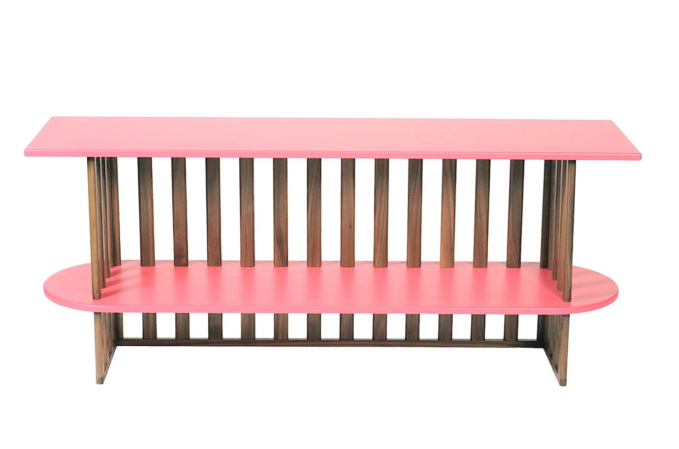 Pink Two-Tier Console Table