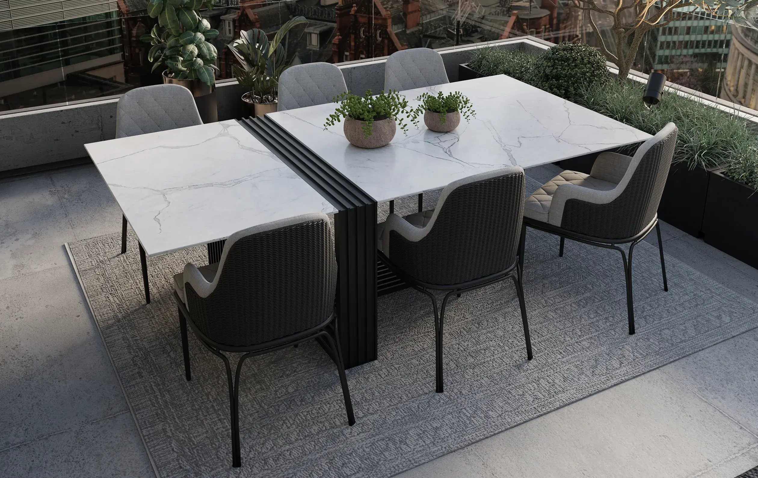 Cyclone Outdoor Dining Table - 4