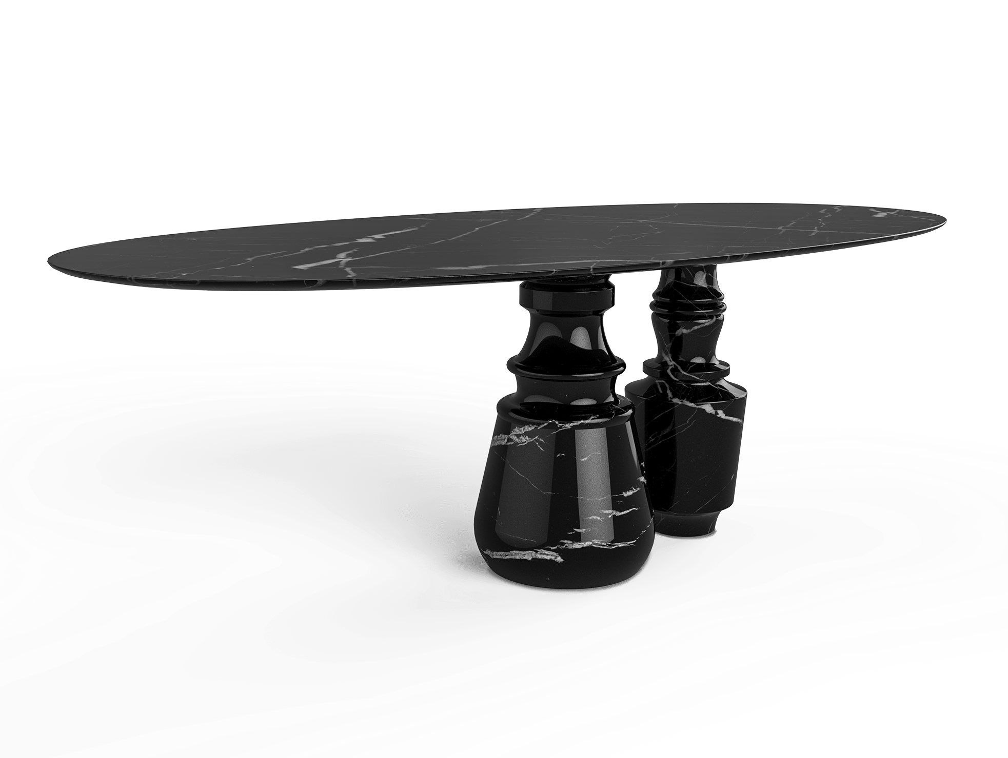 Obsidian Oval Marble Table