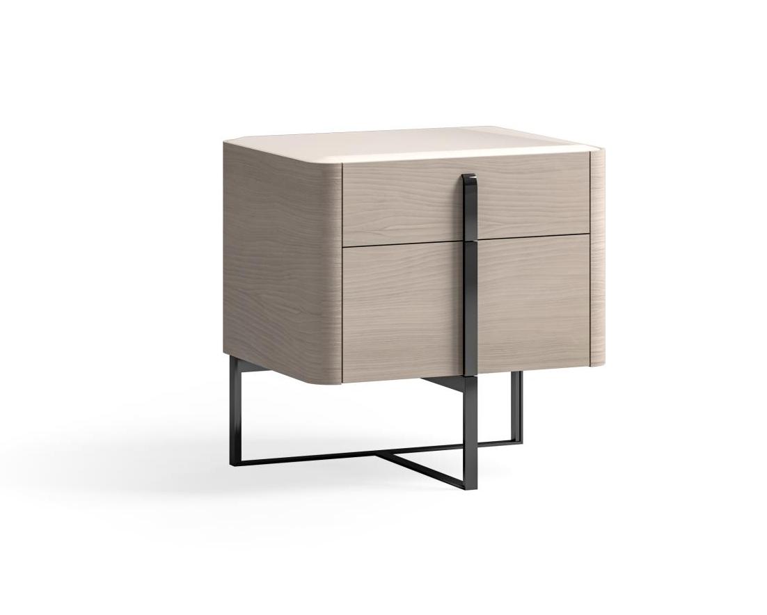 Glass-Top Bedside Table