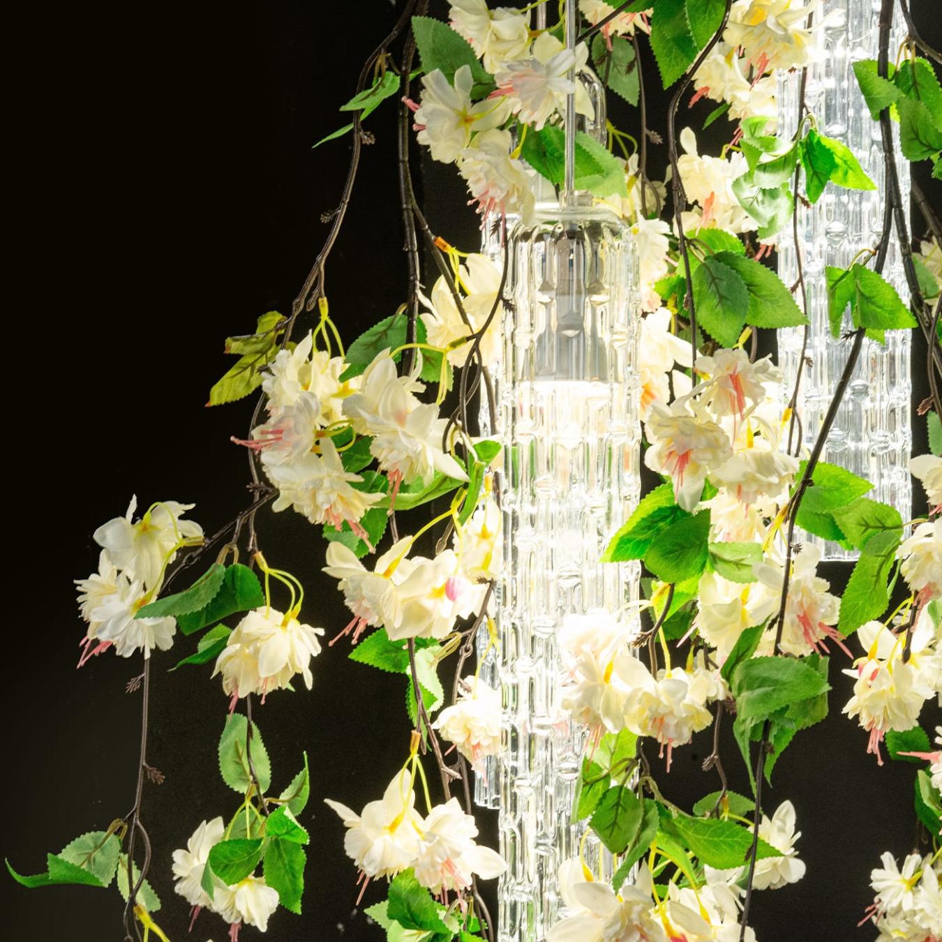 White Cascade Small Chandelier