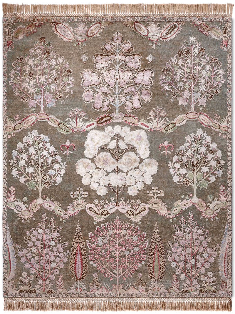 Mughal Handmade Luxury Rug ☞ Size: 274 x 365 cm