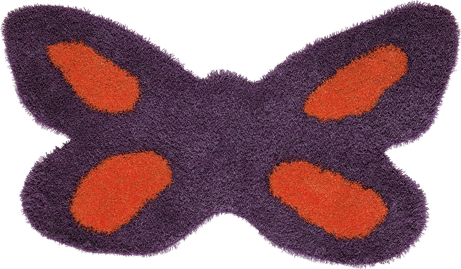 Childrens Purple / Orange Butterfly Rug "Daisy"