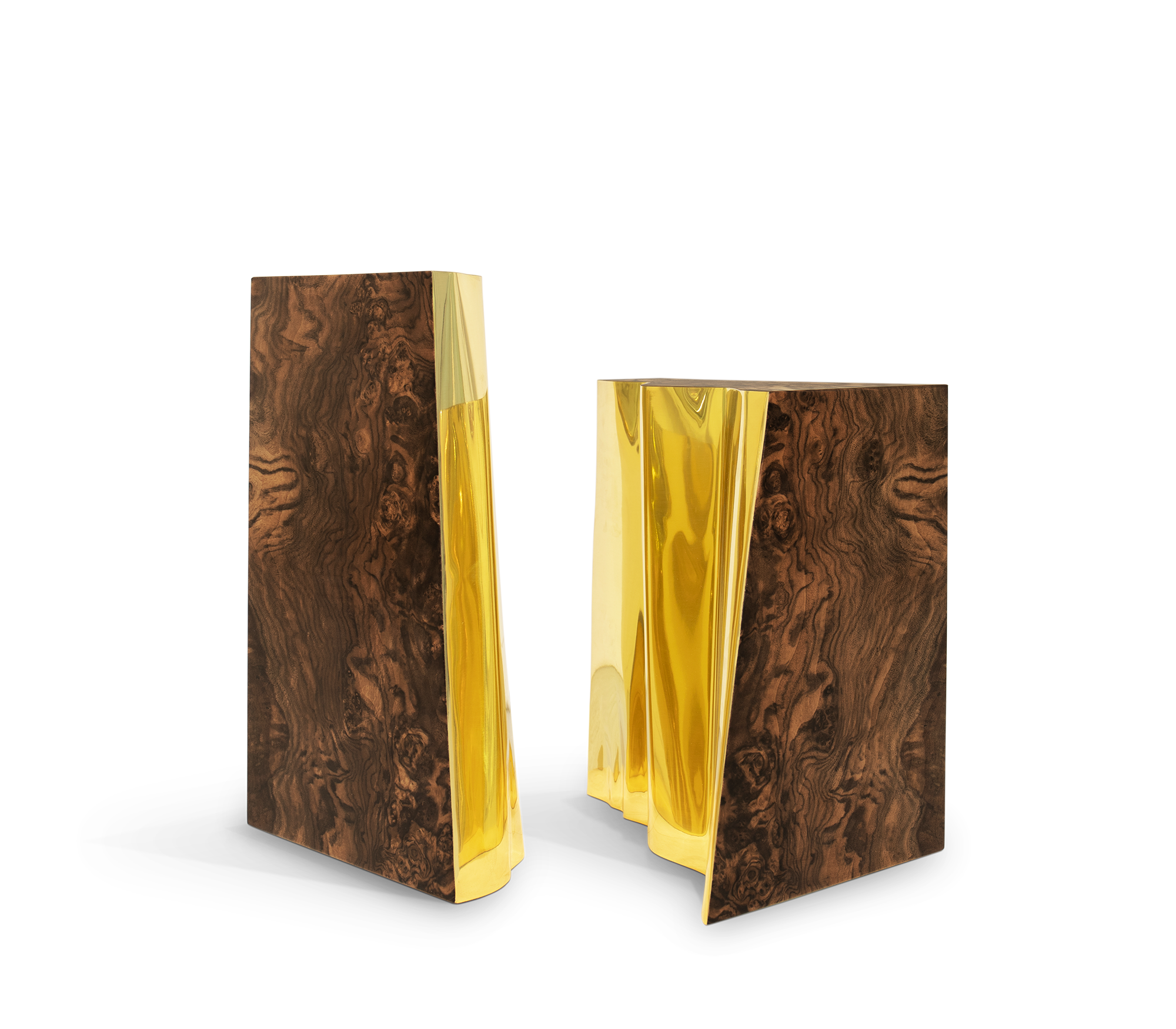 Fissure Walnut Wood Side Table