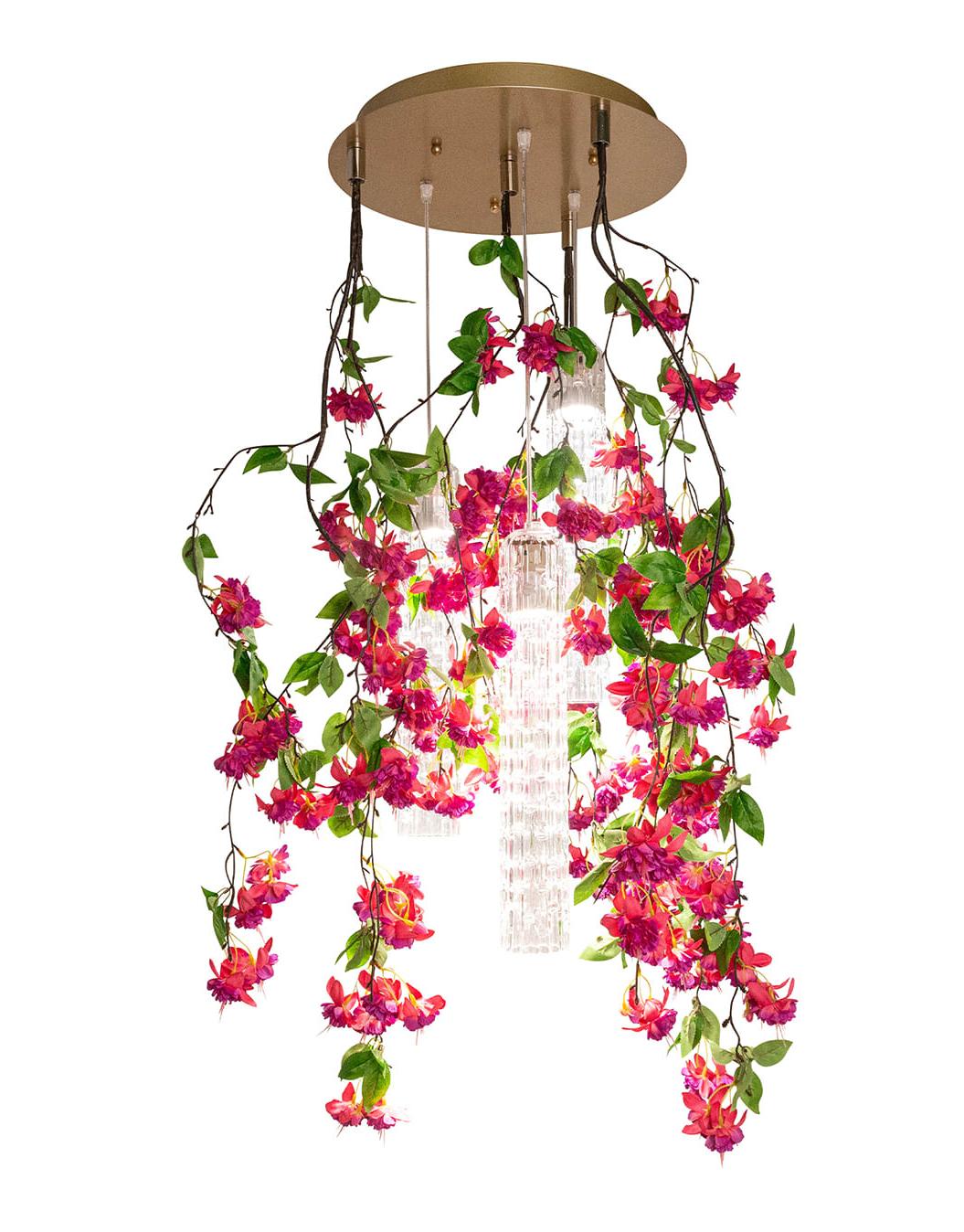 Pink Cascade Small Chandelier
