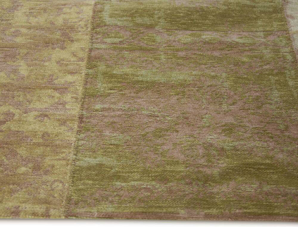 Patchwork Rug Multi Light Green ☞ Size: 230 x 230 cm