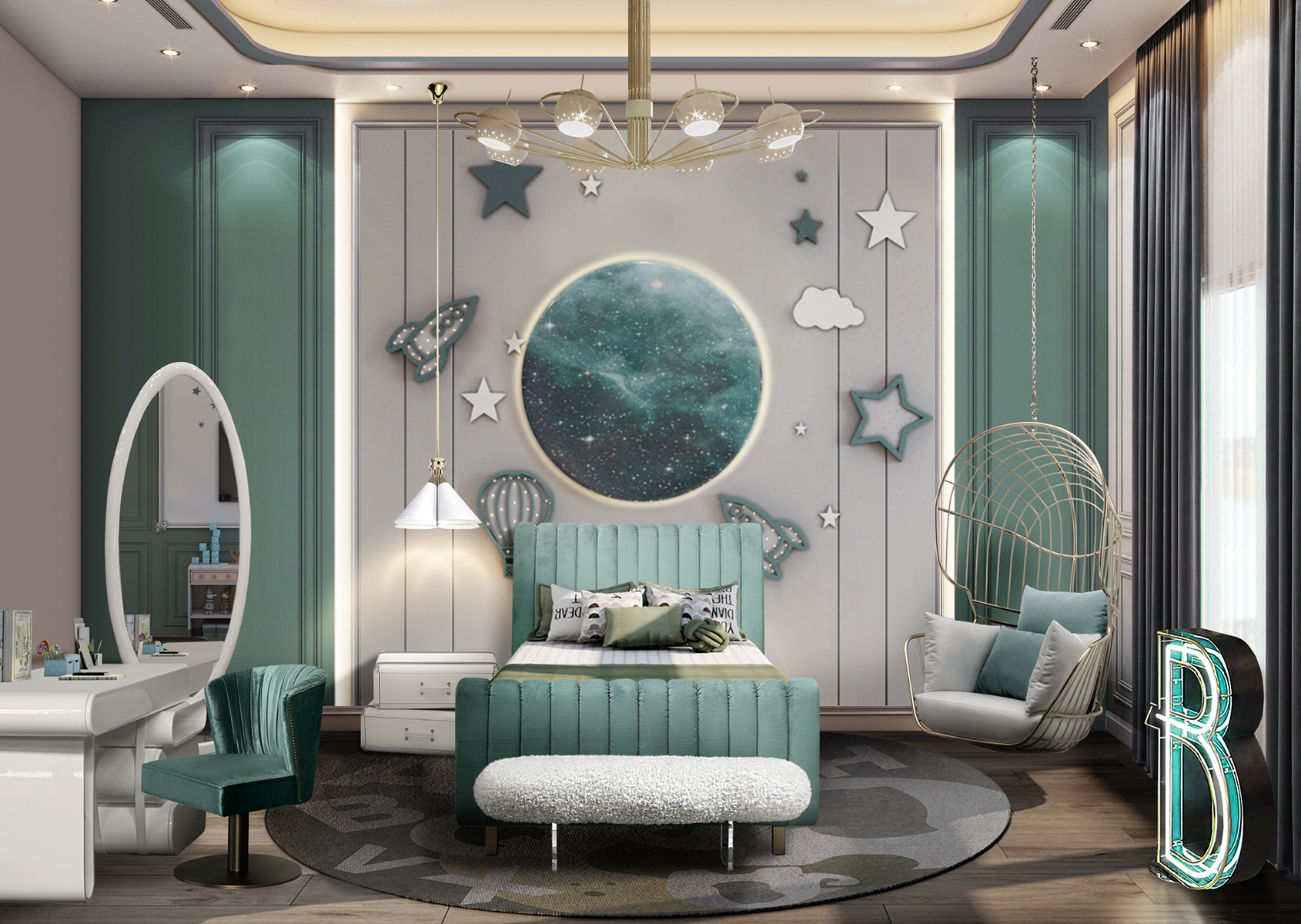 Cosmonaut Suspension Lamp - 1