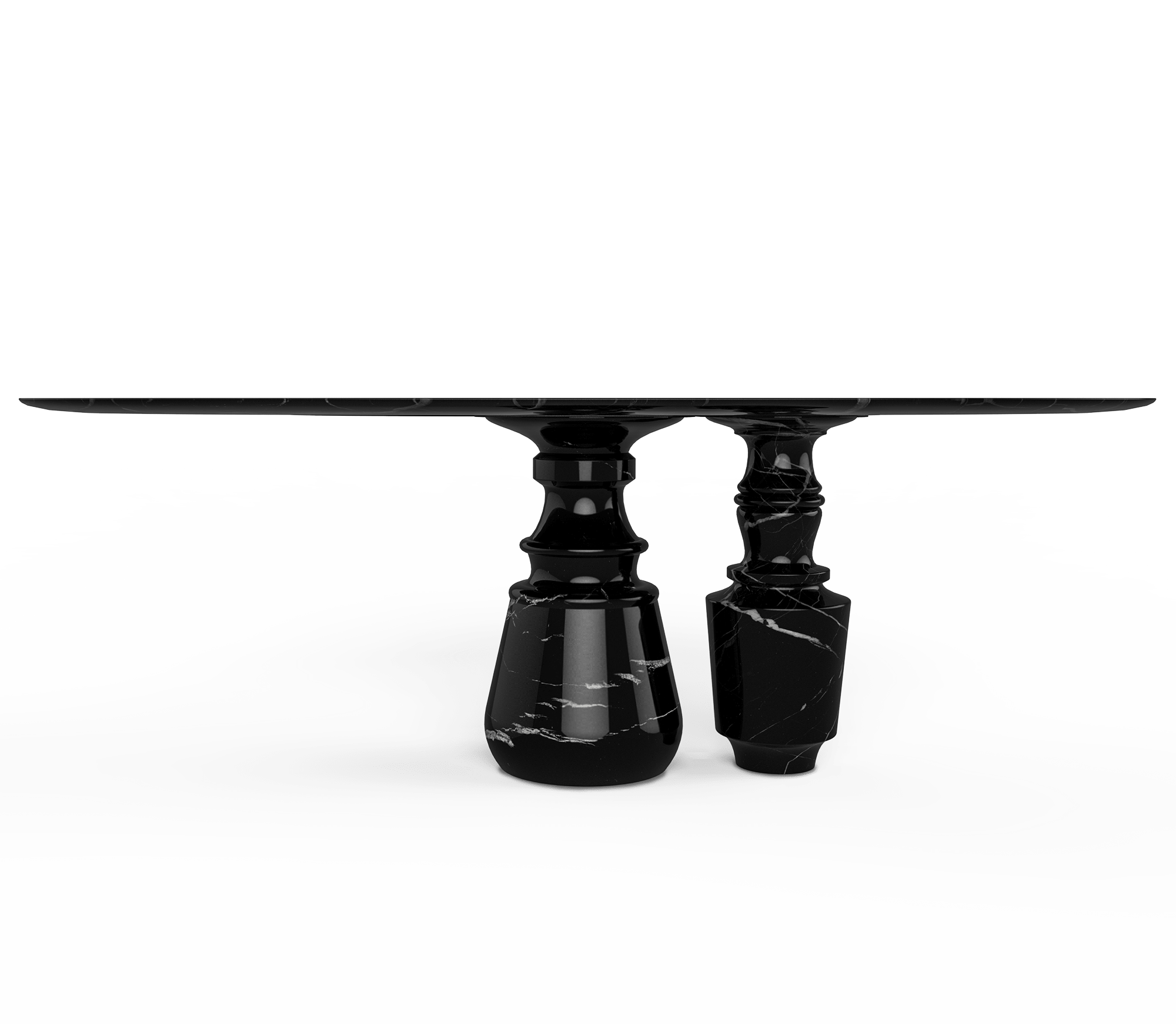 Obsidian Oval Marble Table