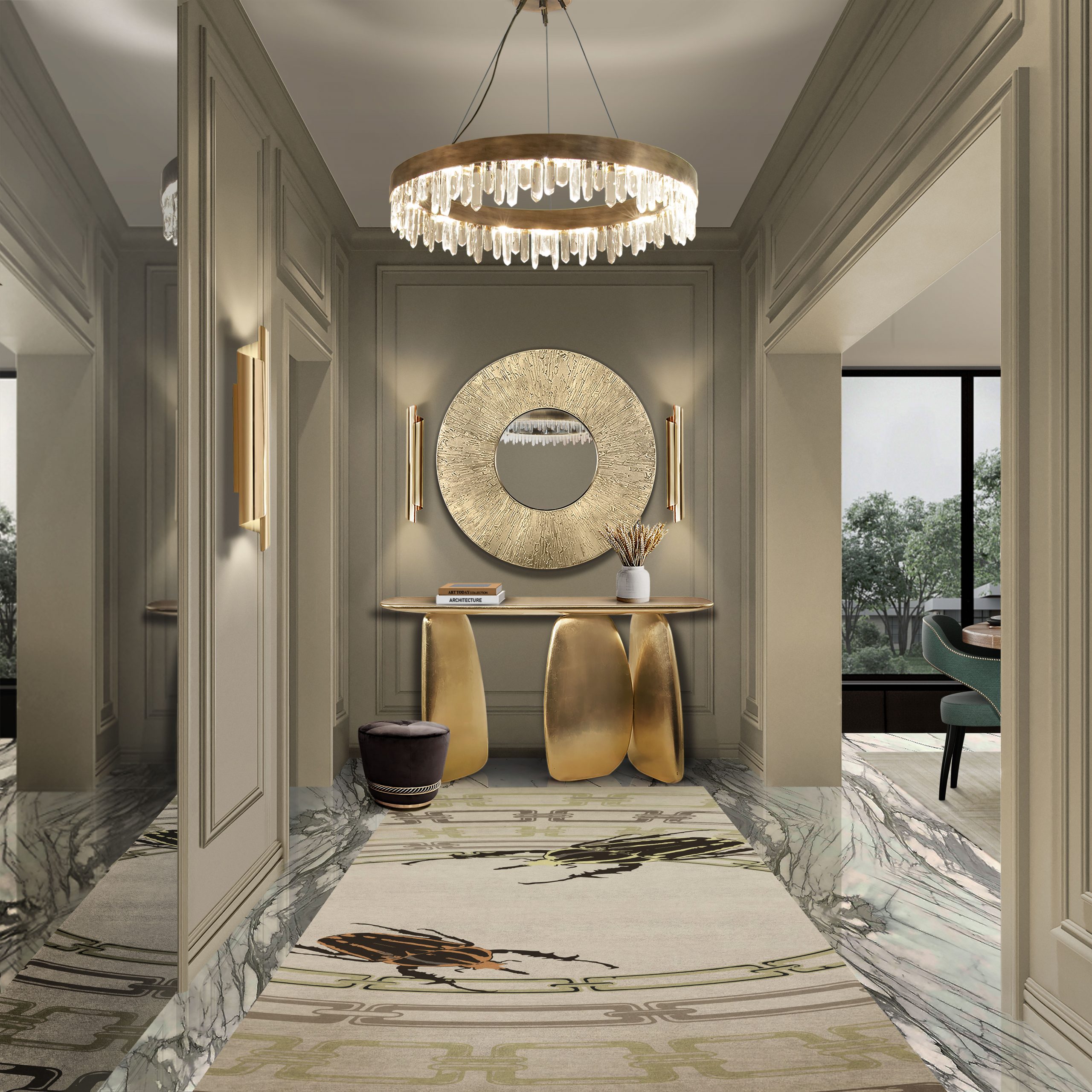 Sculptural Black Console - 2