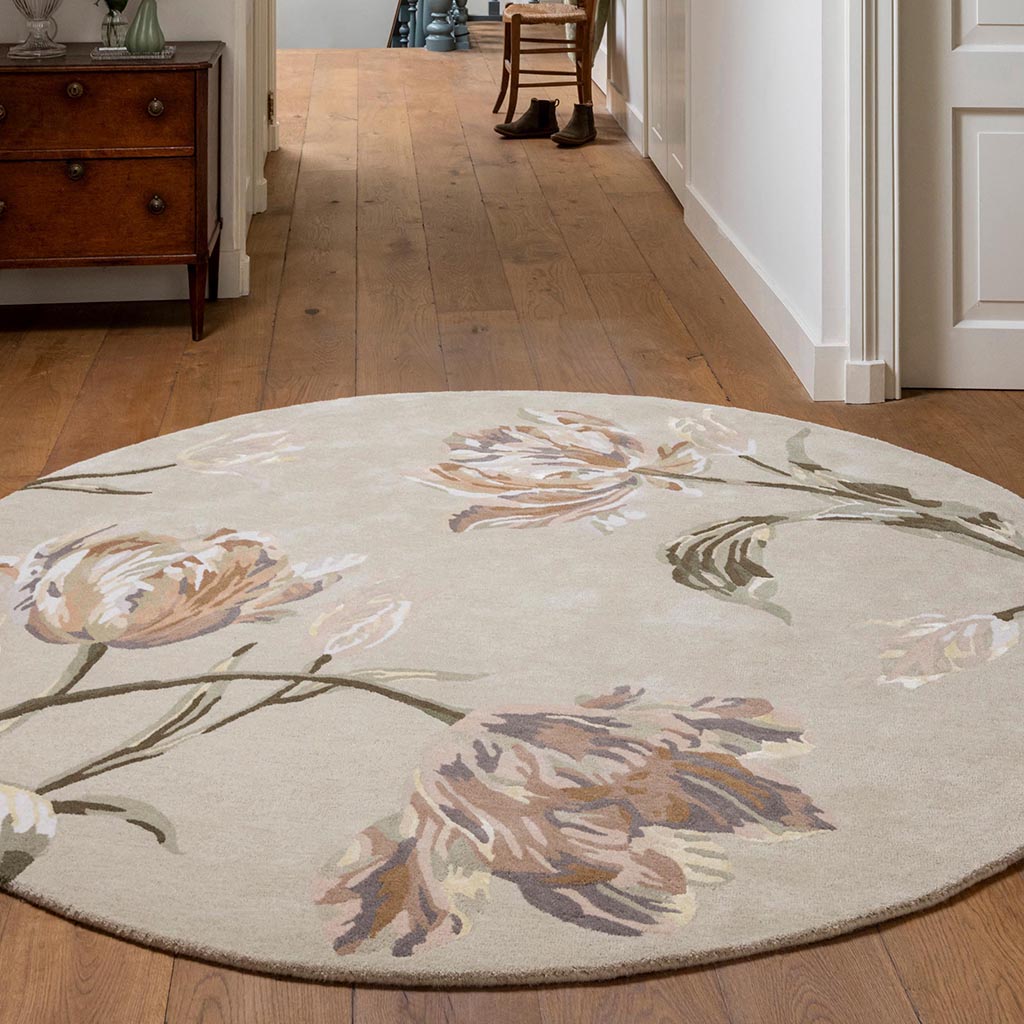 Gosford Natural/Sage Green Round Rug