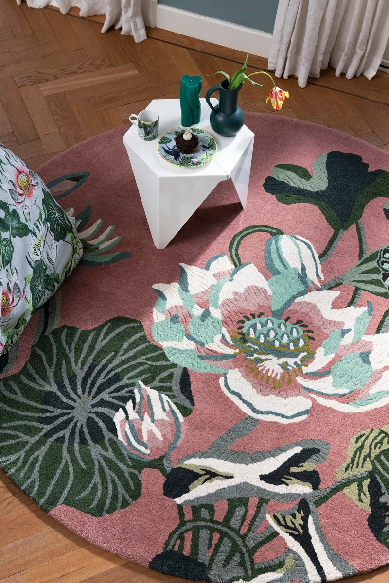 Waterlily Dusty Rose 38602 Circle Rug ☞ Size: Ø 200 cm