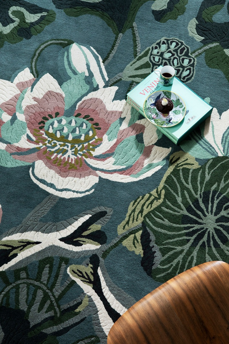 Waterlily Midnight Pond 38608 Rug