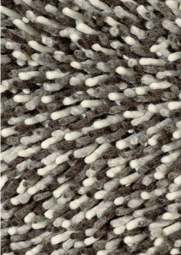 Felted Wool White / Grey Shag Rug Gravel 68211