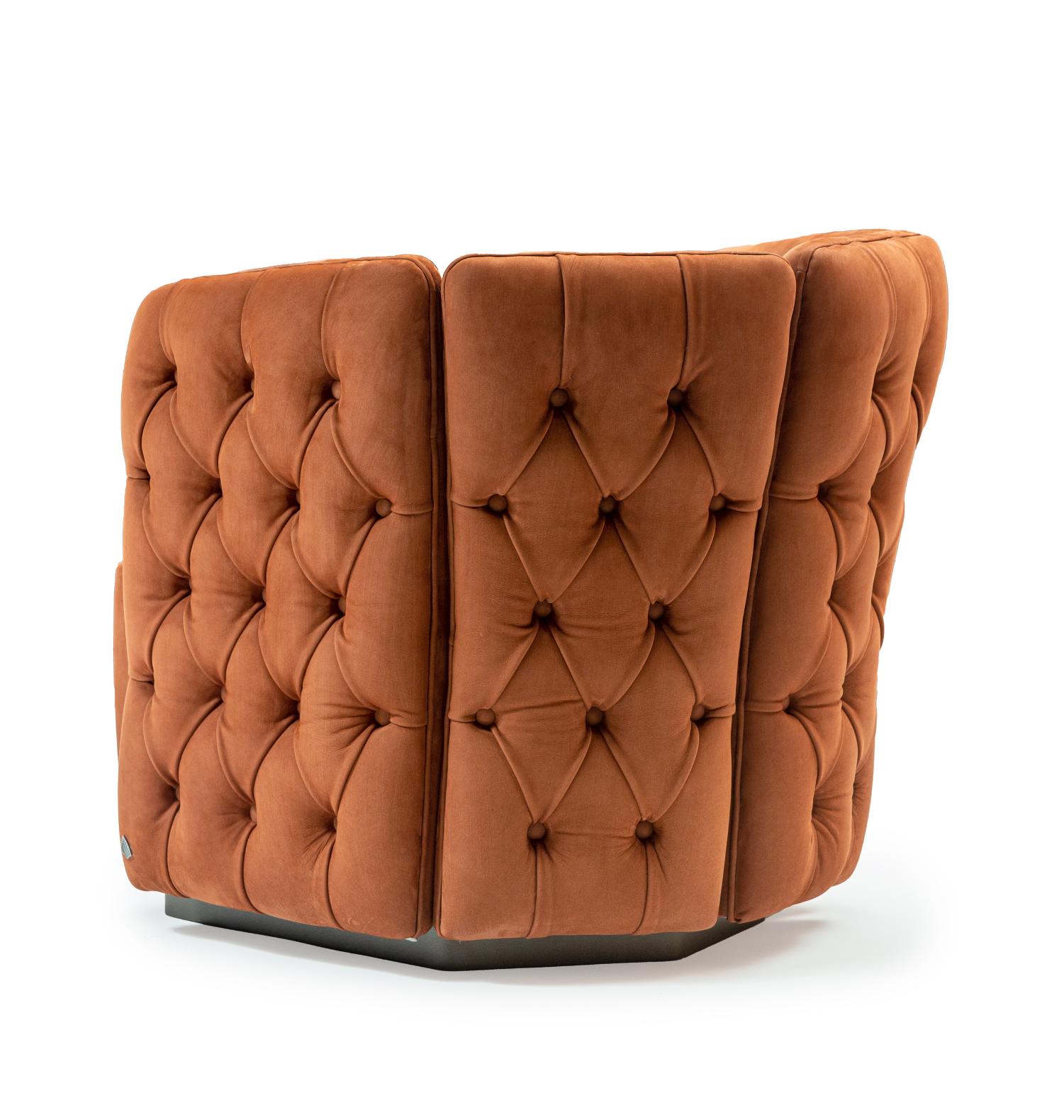 Ford Velvet Armchair in Rust Tone