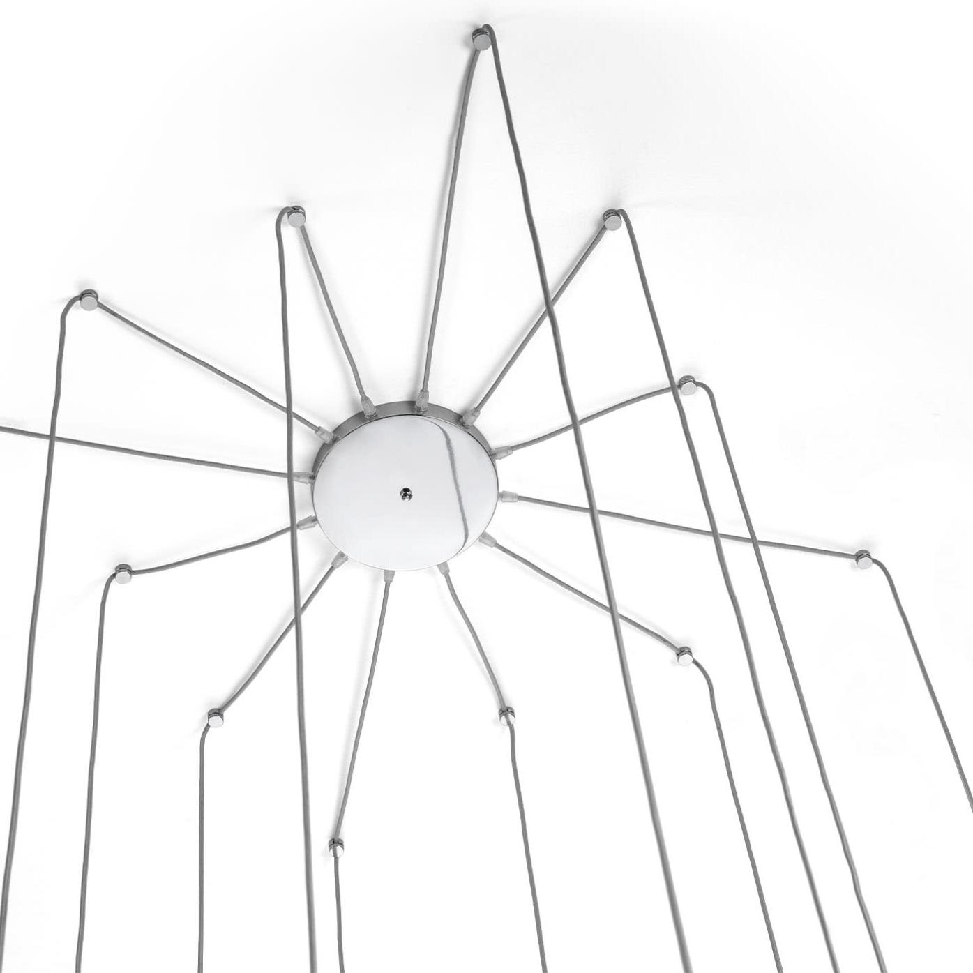 Contemporary Adjustable Chandelier with Glass Elements