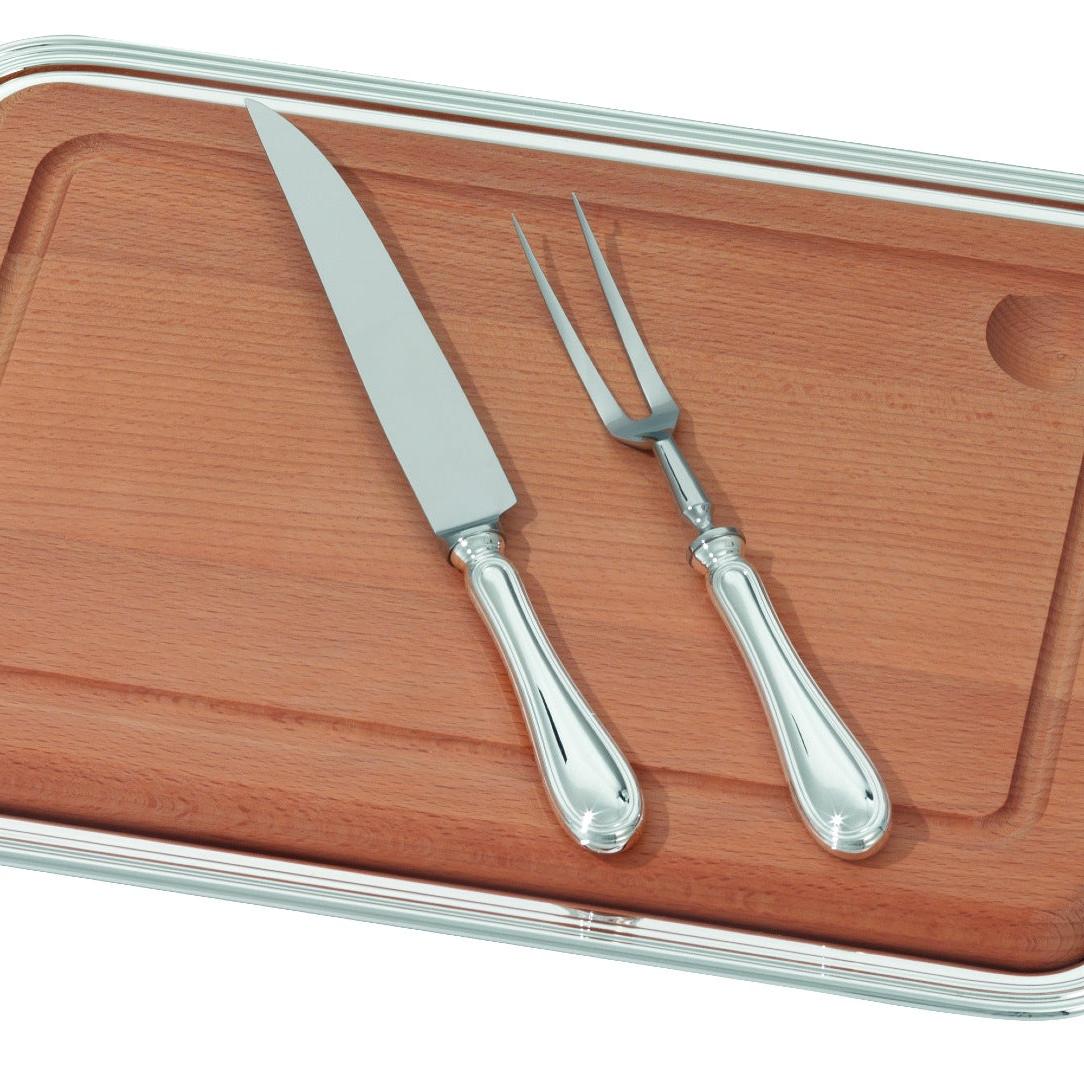 Silver Carving Set with Tray