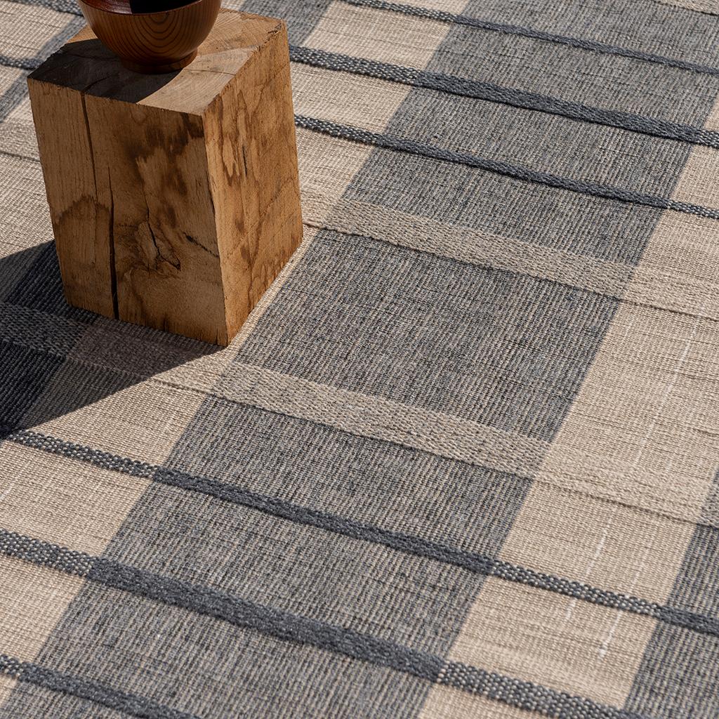 Zona Denim Check Outdoor Rug