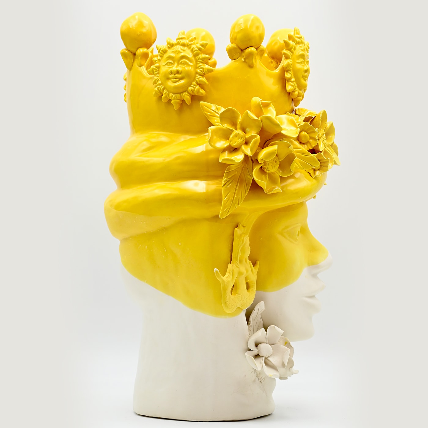 Yellow & White Handmade Moor's Sculpture