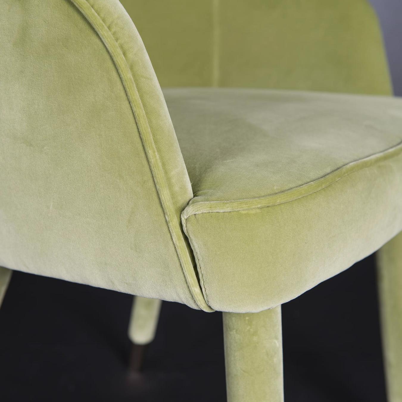 Paulette Green Dining Chair with Arms