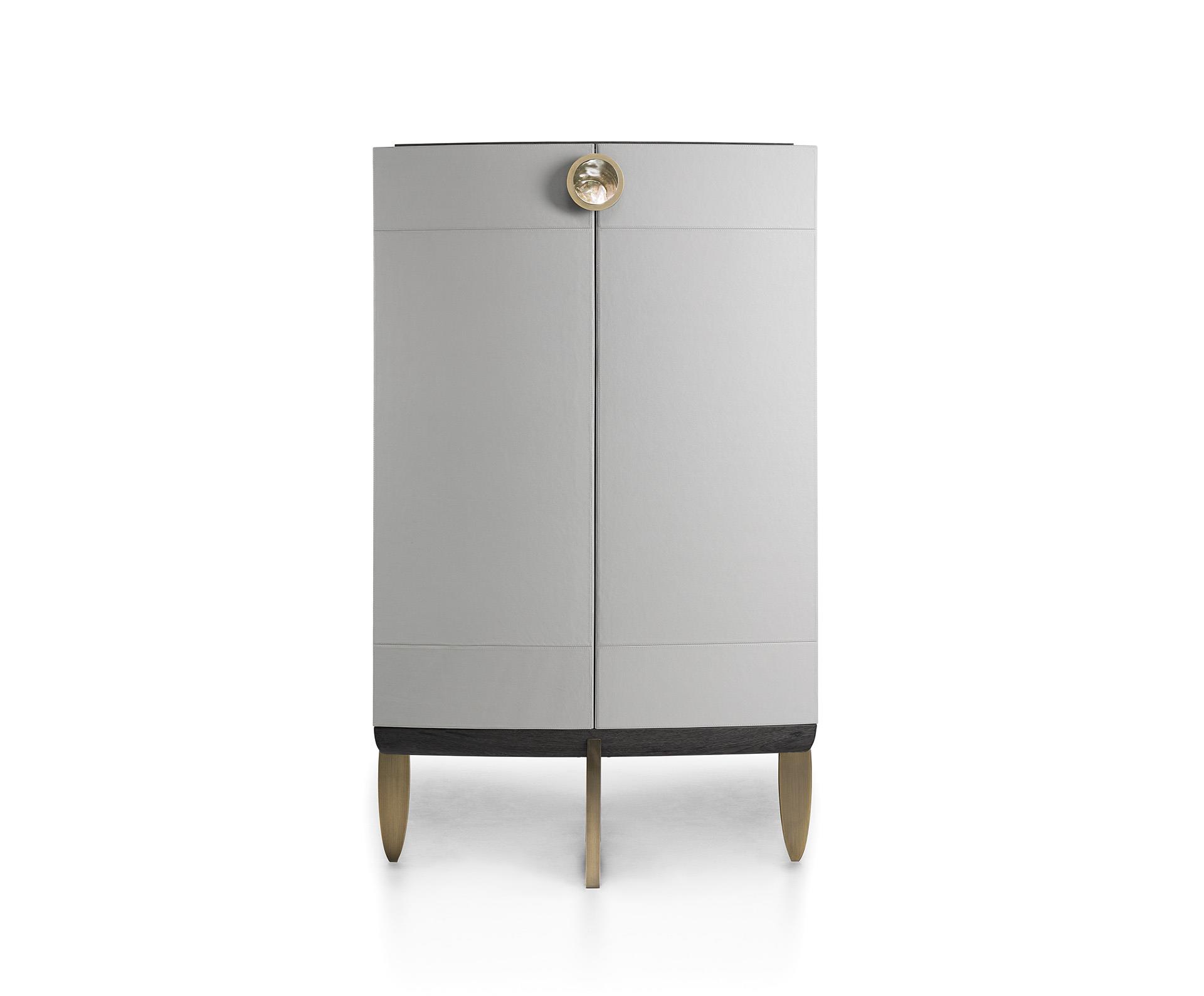 Pearl Leather Bar Cabinet