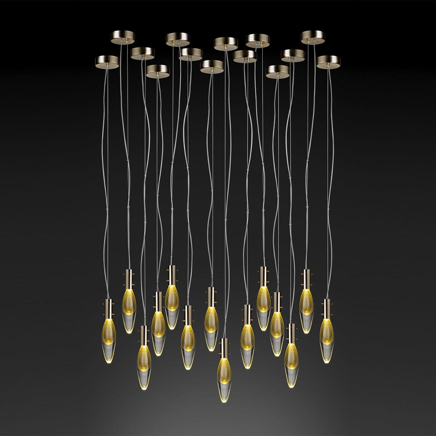 Venetian Glass Drops 14-Light Pendant