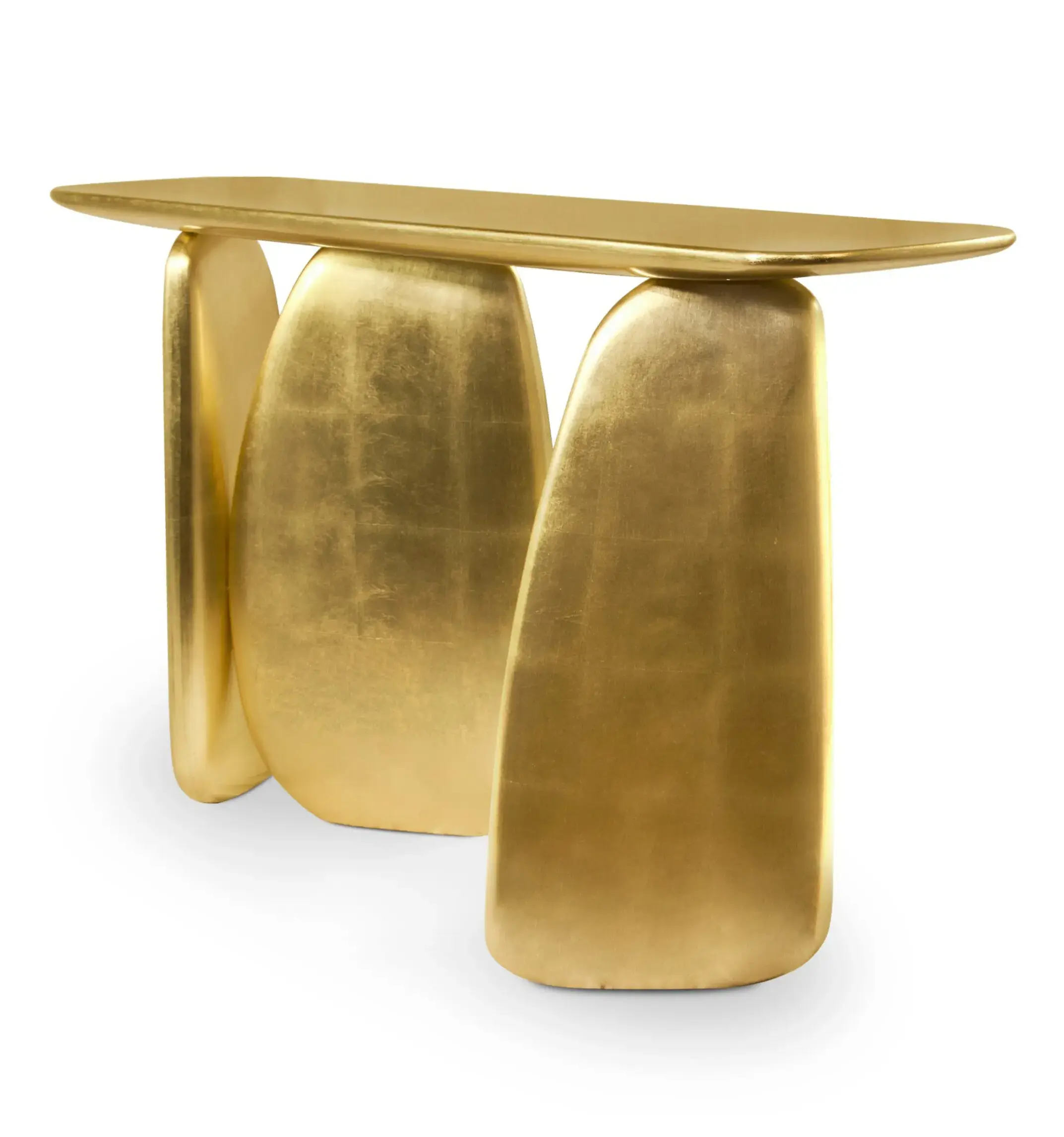 Sculptural Gold Console